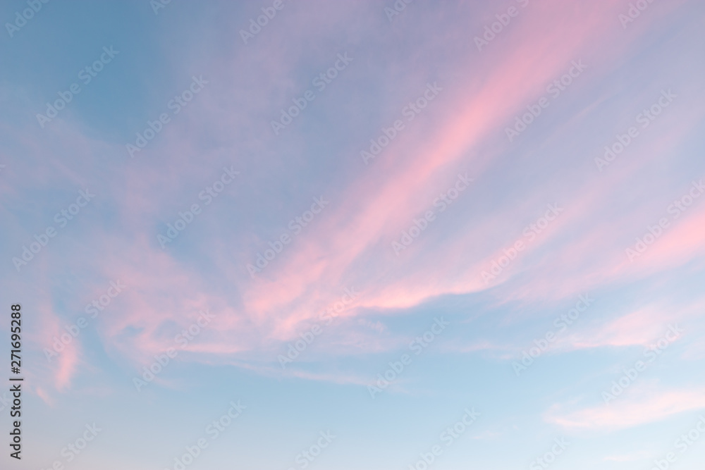 pretty airy pastel colour sky pink purple blue with fluffy cloud for ...
