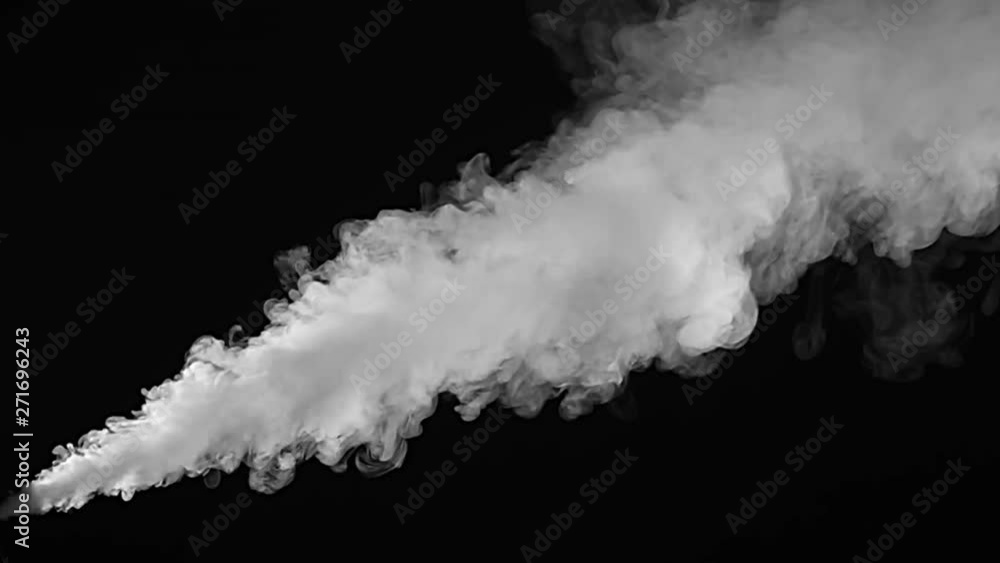 White smoke on black background in slow motion. White smoke on black background in slow motion.