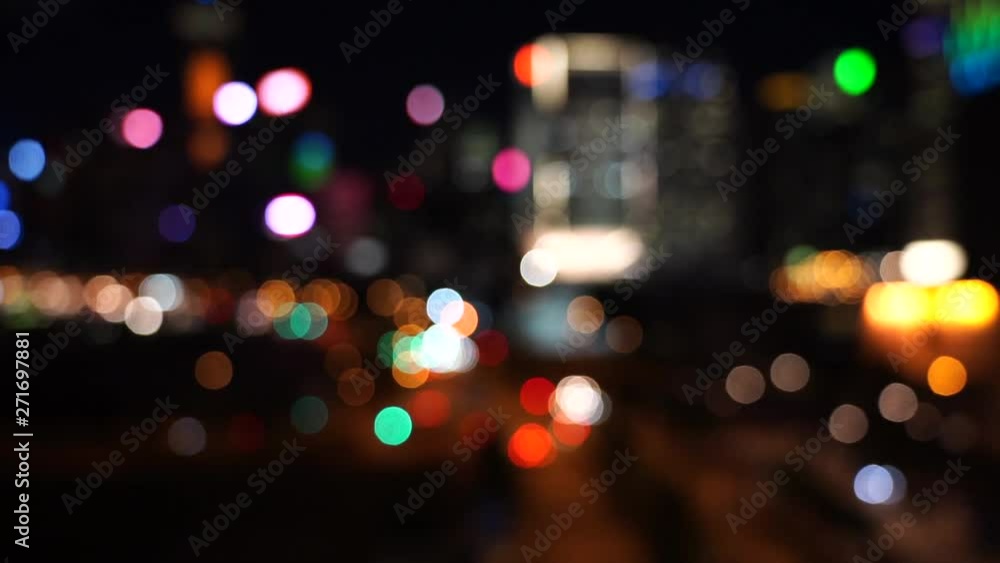 Hong Kong city night in blur; Bokeh view of Hong Kong City at night Hong Kong city night in blur; Bokeh view of Hong Kong City at night