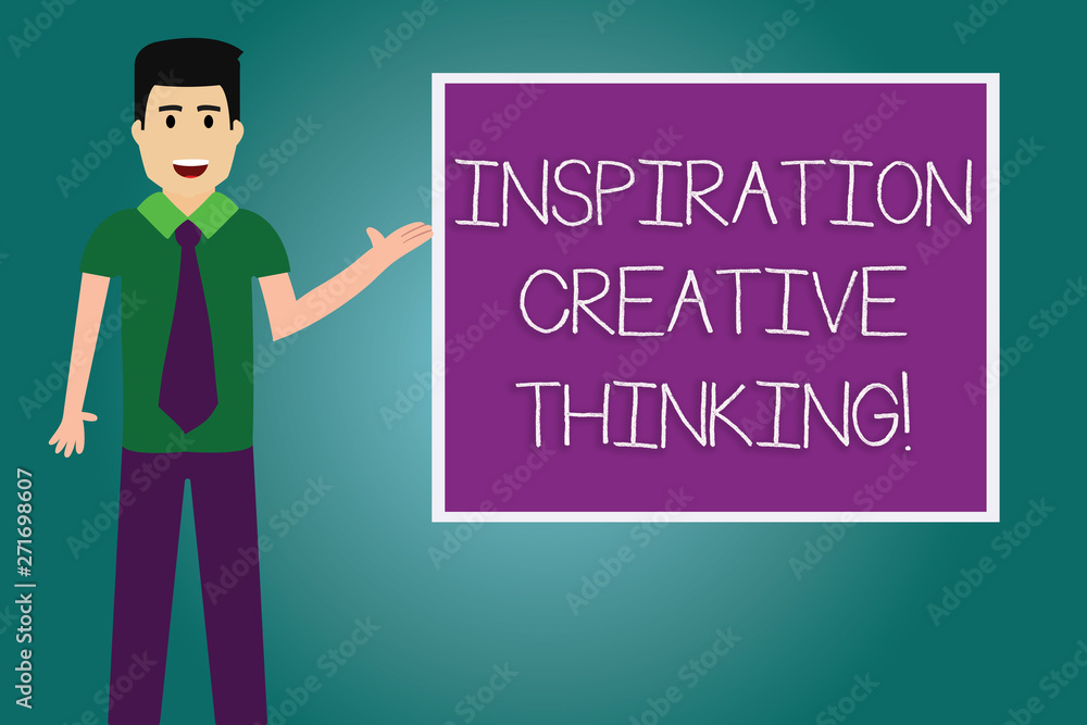 Conceptual hand writing showing Inspiration Creative Thinking. Business photo showcasing Ability to come up with fresh and new ideas Man with Tie Talking Presenting Blank Color Square Board Conceptual hand writing showing Inspiration Creative Thinking. Business photo showcasing Ability to come up with fresh and new ideas Man with Tie Talking Presenting Blank Color Square Board