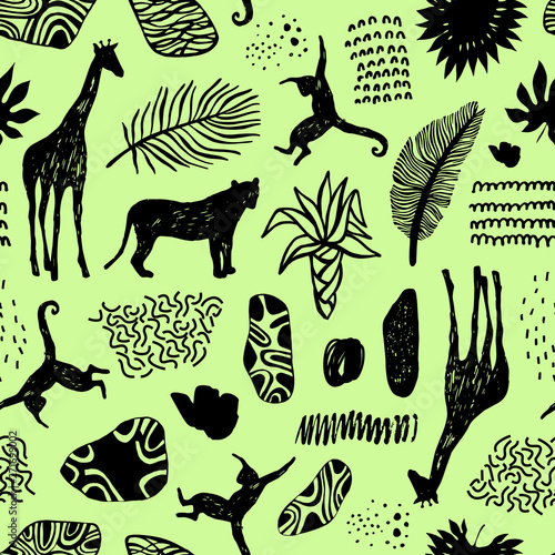 Photography Tropical seamless pattern. Safari wallpaper.