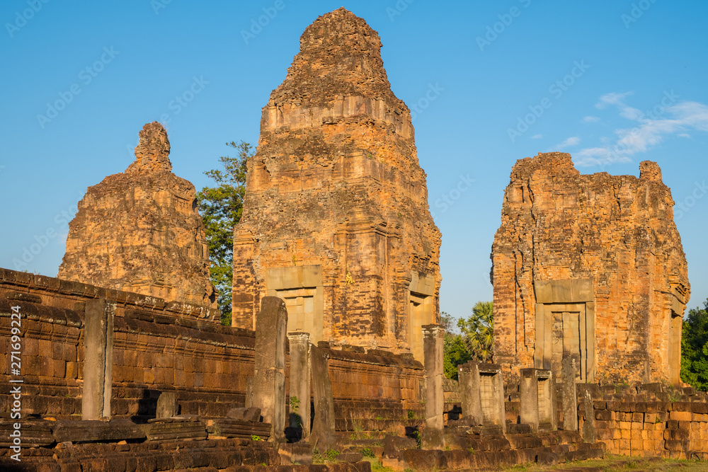 The ancient buildings structure in the inner enclosure of Pre Rup temple the state temple of King Rajendravarman II.