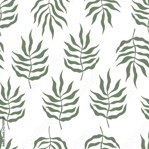 Tropical trendy seamless pattern with exotic leaves.