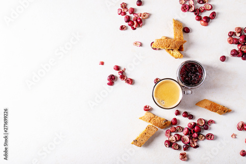 Cantucci cookies and coffee