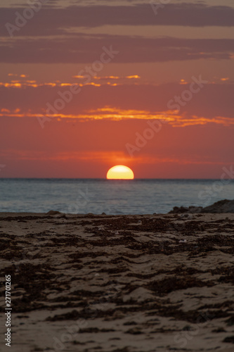 beach close up with blured sunset background in san carlos sonora Mexico