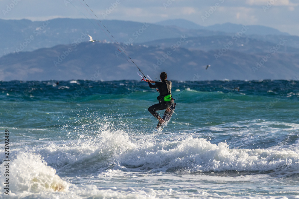 kitesurfer in action kitesurfer in action