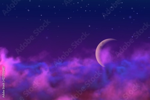 gothic haze with moon with stars design abstract background for decoration purposes