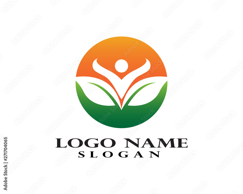 People leaf green nature health logo and symbols People leaf green nature health logo and symbols