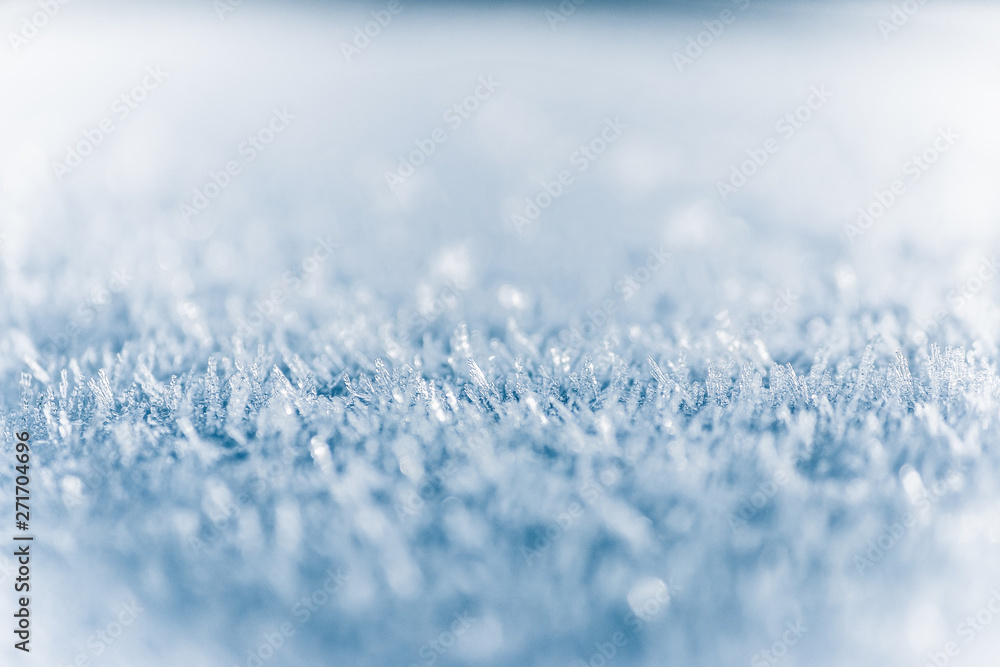 Obraz premium Winter background, frost, ice crystals close up