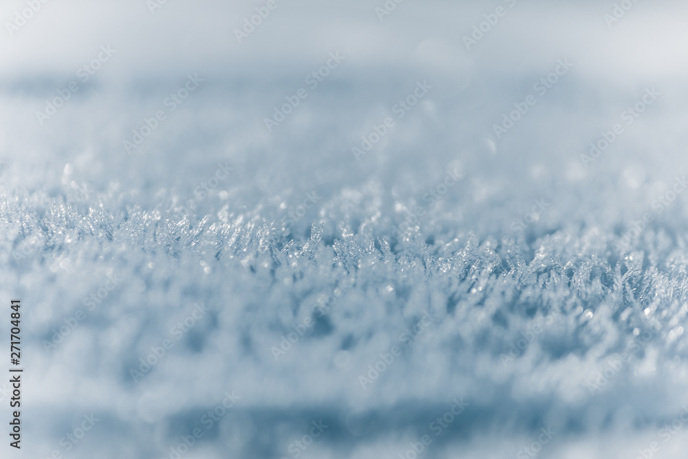 Obraz premium Winter background, frost, ice crystals close up