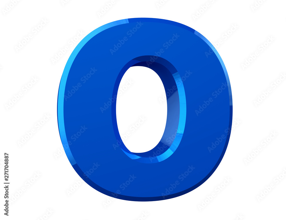 the blue letter O on white background 3d rendering the blue letter O on white background 3d rendering