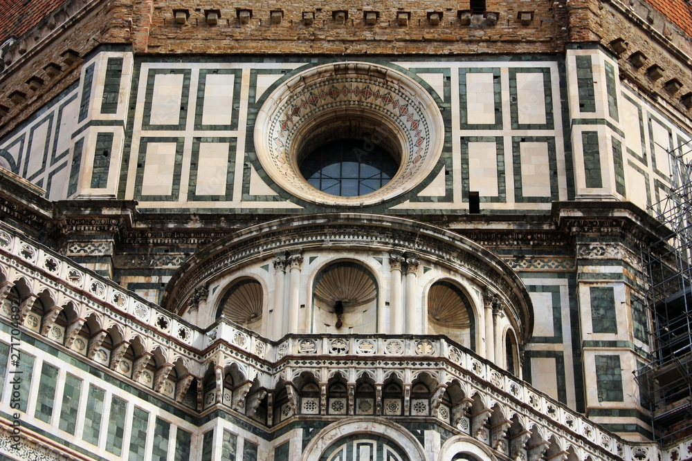 Wall of the Cathedral of Santa Maria in Florence, Italy
