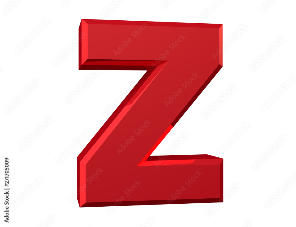 the red letter Z on white background 3d rendering the red letter Z on white background 3d rendering