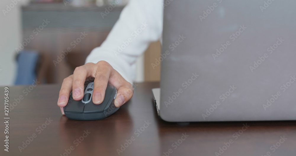 Fototapeta premium Woman work on laptop computer at home