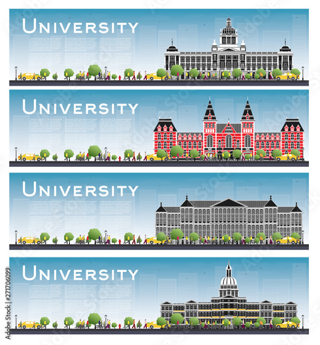 Set of University Campus Study Banners.