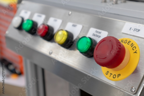 Emergency buttons of machines used in the industry