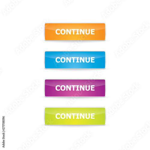 Colorful Set of Continue Buttons
