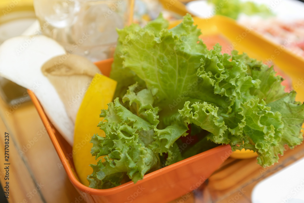 Close up of Fresh vegetables in a tray