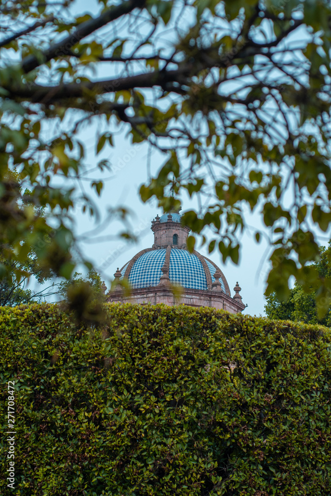 Obraz premium church dome between trees