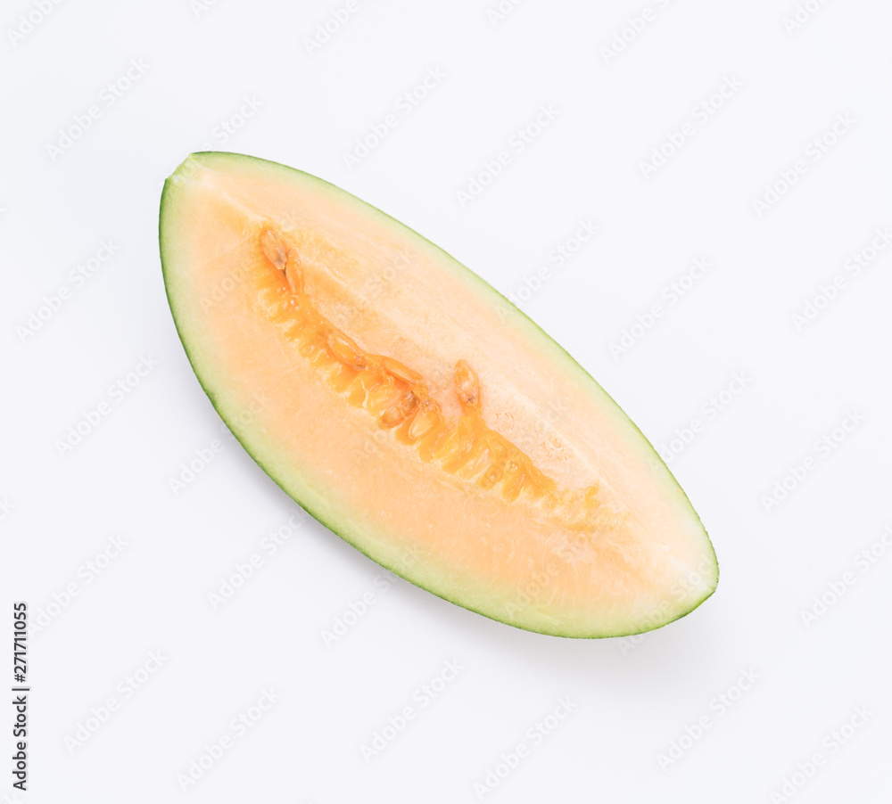 Cantaloupe melon on white background Cantaloupe melon on white background