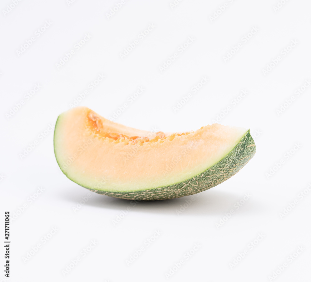 Cantaloupe melon  on white background