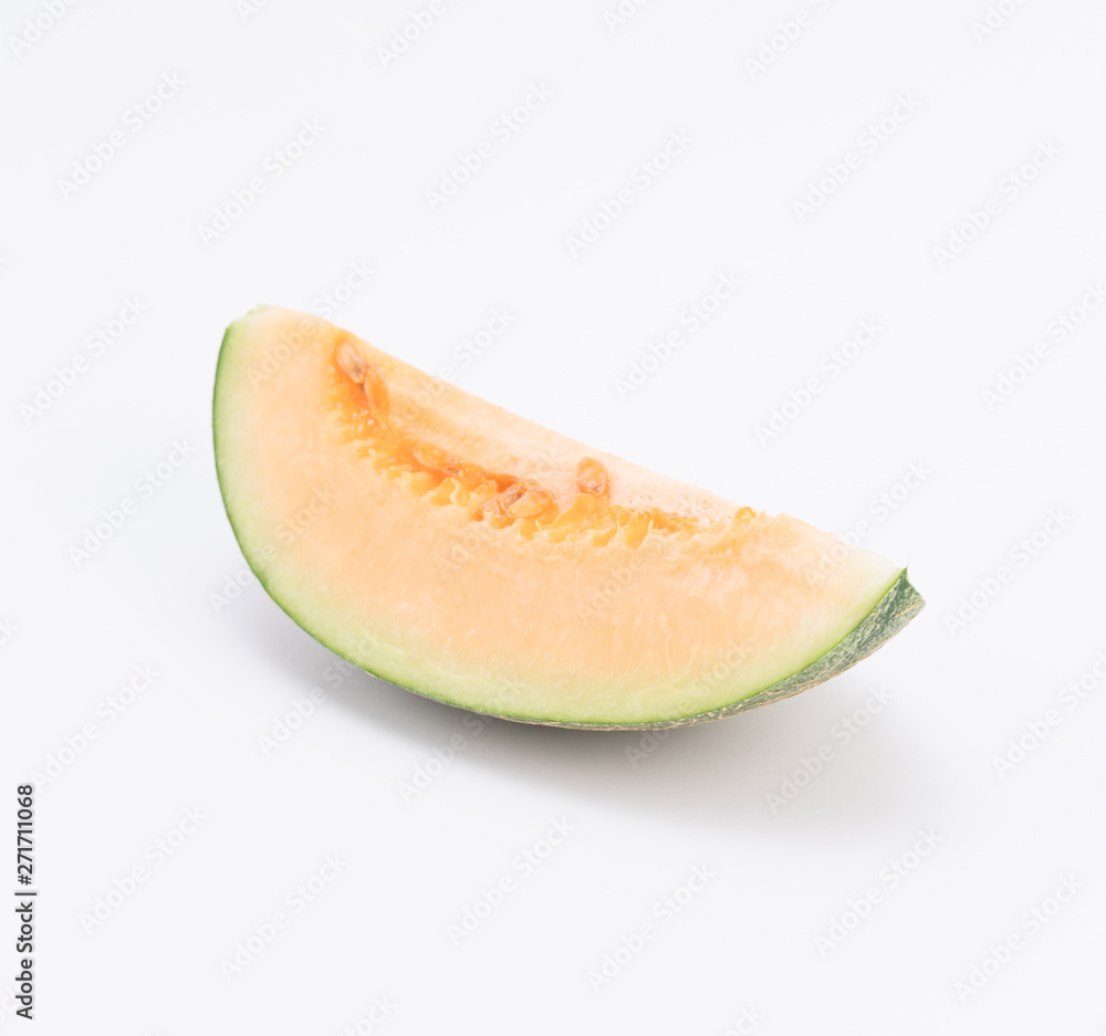 Cantaloupe melon on white background Cantaloupe melon on white background