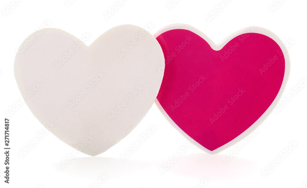 Two pieces of cardboard in the shape of a heart. Two pieces of cardboard in the shape of a heart.