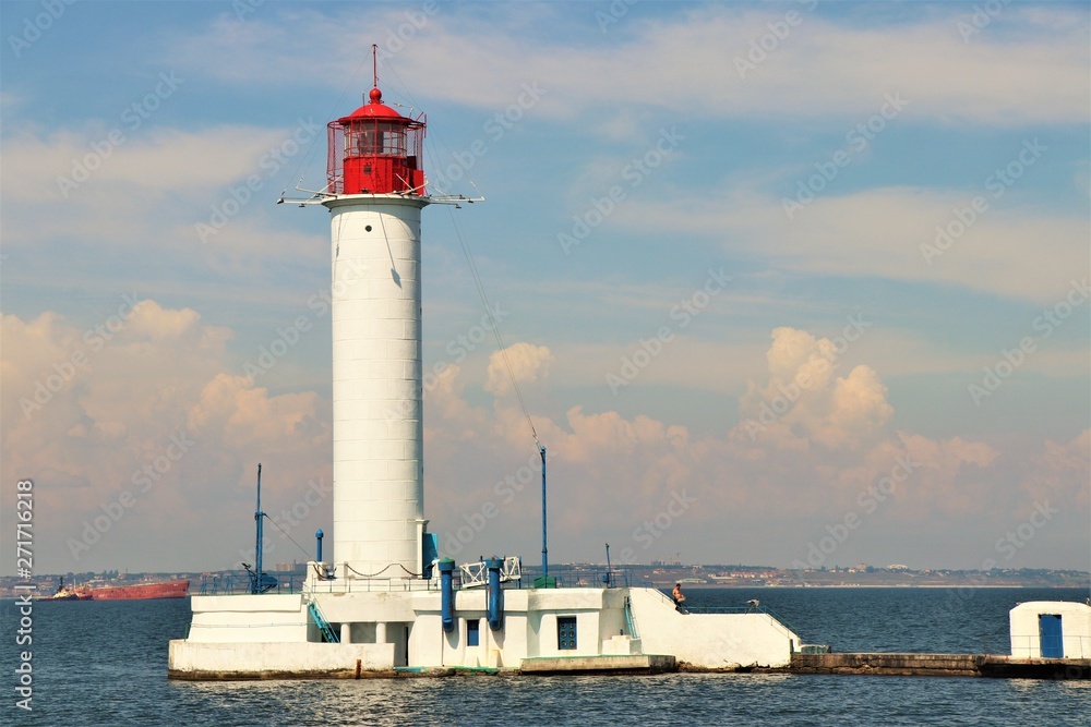 lighthouse in Odessa, Ukraine. Black sea.