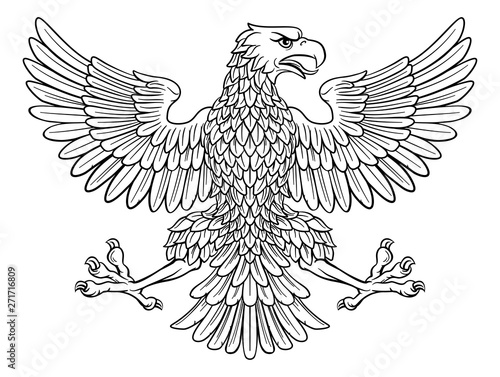Eagle possibly German, Roman, Russian, American or Byzantine imperial heraldic symbol photo