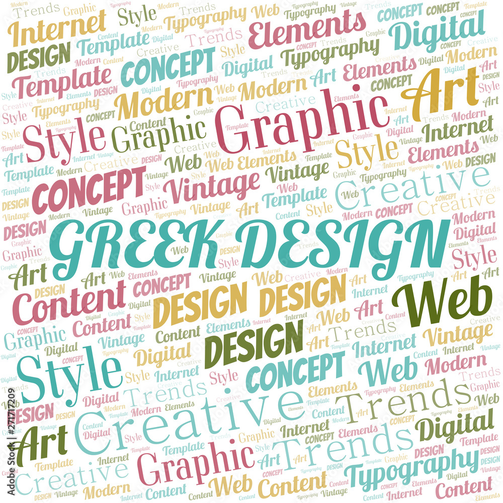 Greek Design word cloud. Wordcloud made with text only. Greek Design word cloud. Wordcloud made with text only.
