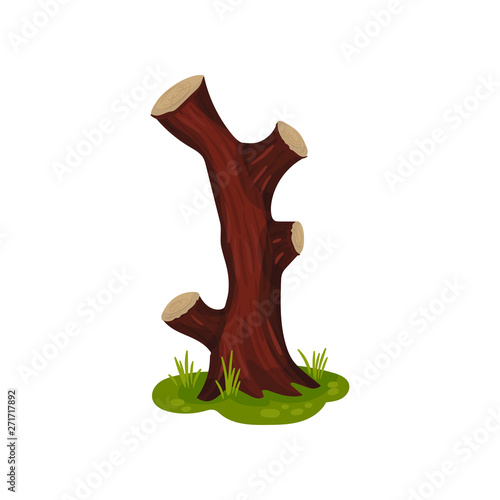 High snag on the meadow. Vector illustration on white background. photo