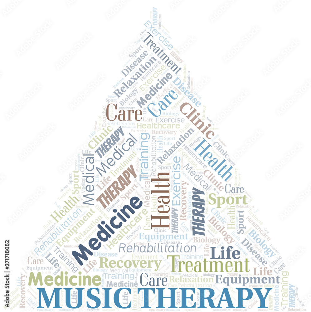 Obraz premium Music Therapy word cloud. Wordcloud made with text only.