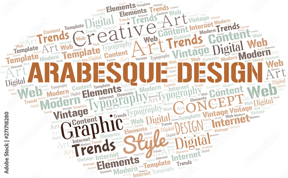 Arabesque Design word cloud. Wordcloud made with text only. Arabesque Design word cloud. Wordcloud made with text only.