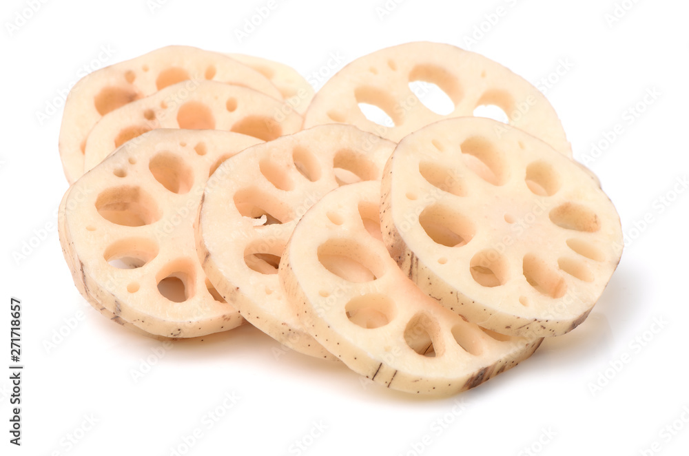 Lotus root on the white background