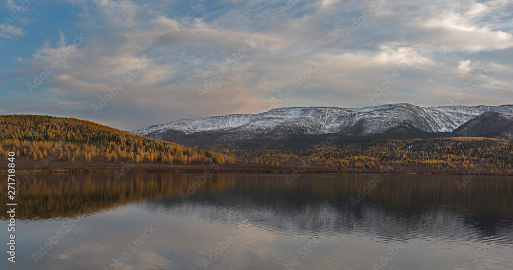 Beautiful Altai mountains in golden autumn