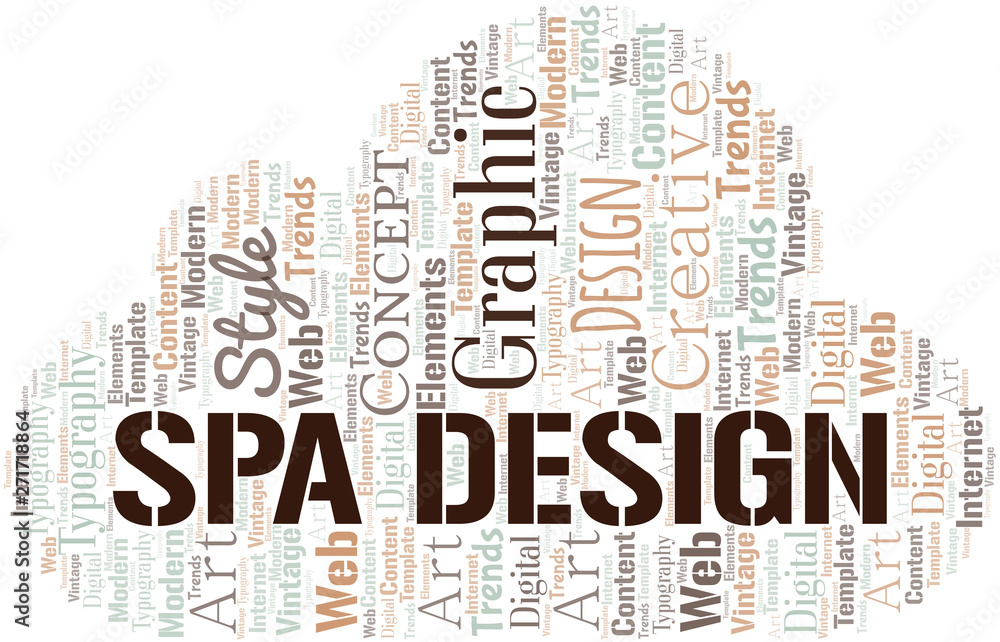 Obraz premium Spa Design word cloud. Wordcloud made with text only.
