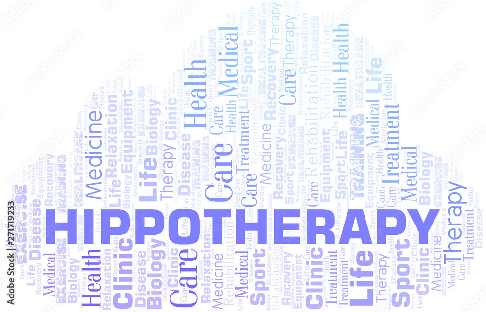 Obraz premium Hippotherapy word cloud. Wordcloud made with text only.