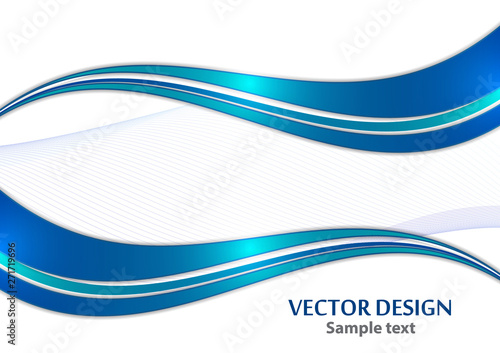Abstract curved wavy lines with shadow, smooth stripe. Colorful shiny waves with lines created with the blend tool.