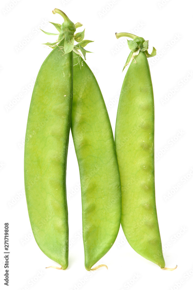 Snow peas isolated on white background Snow peas isolated on white background