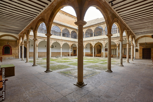 Reinassence cloister in Baeza city, Andalusia. Antique historical university. Spain photo