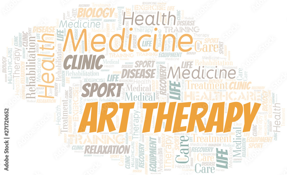 Obraz premium Art Therapy word cloud. Wordcloud made with text only.