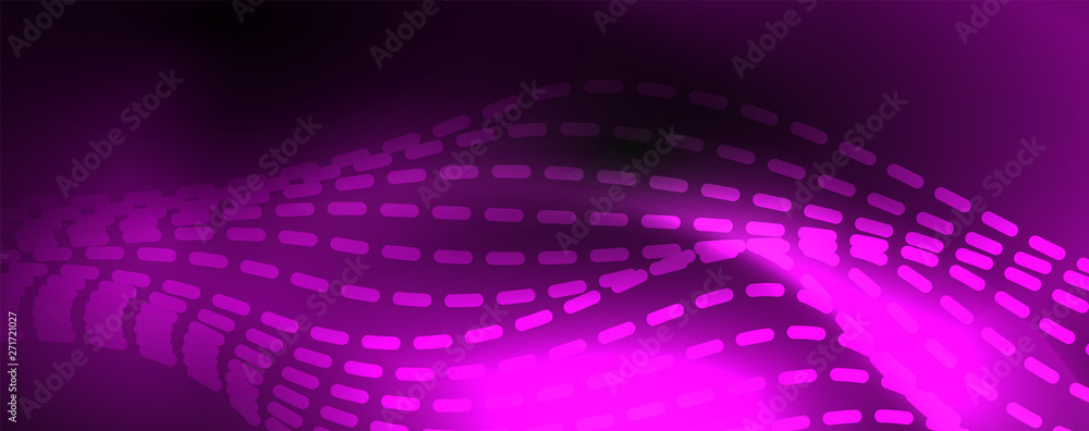 Smoky glowing waves in the dark. Dark abstract background with neon color light and wavy lines. Vector Smoky glowing waves in the dark. Dark abstract background with neon color light and wavy lines. Vector