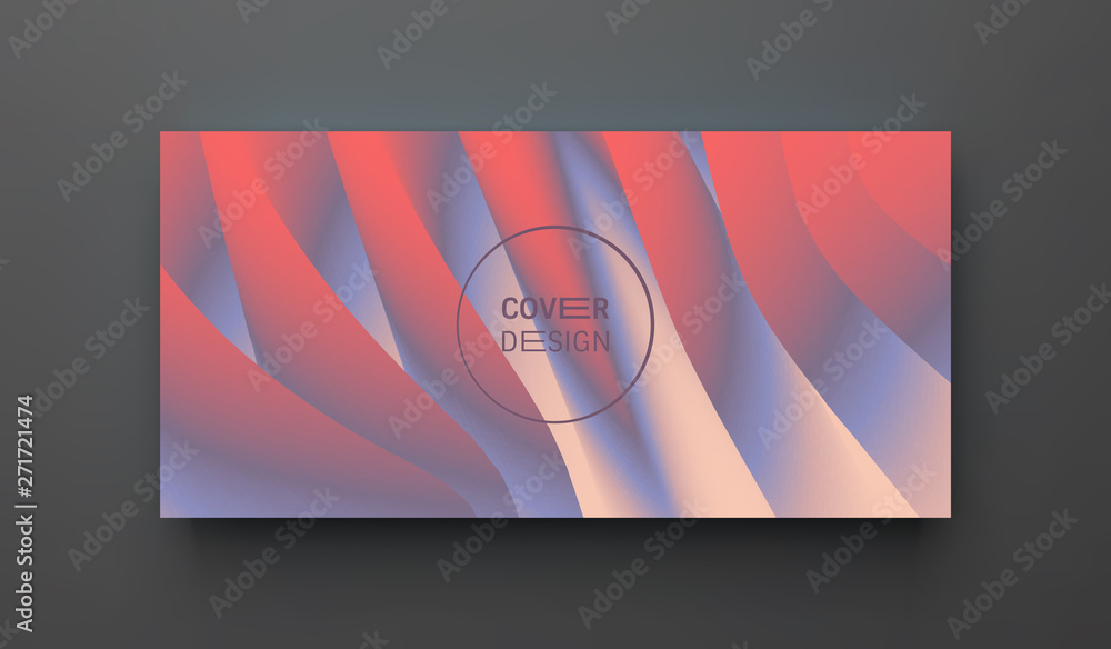 Fototapeta premium Cover design template. Abstract background with dynamic effect. Optical illusion of distortion of space. Modern pattern. 3d vector illustration for design.