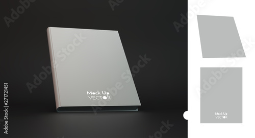 Realistic book mockup. Cover design template. Perspective view. 3d vector illustration.