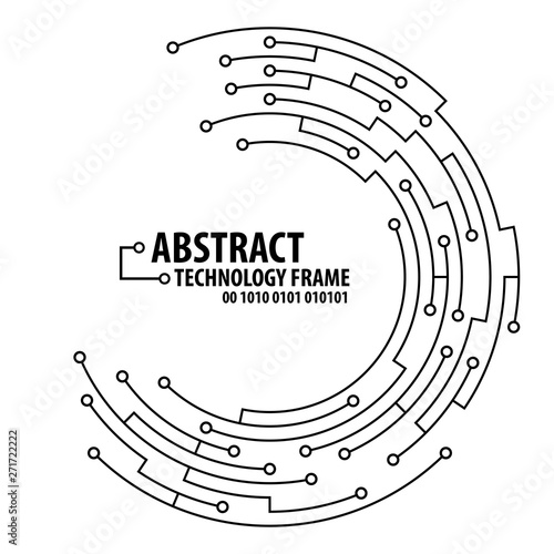 Abstract technology round frame