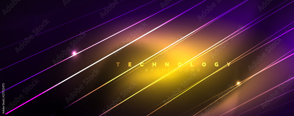Color light with lines, outer space background, bright rays Color light with lines, outer space background, bright rays