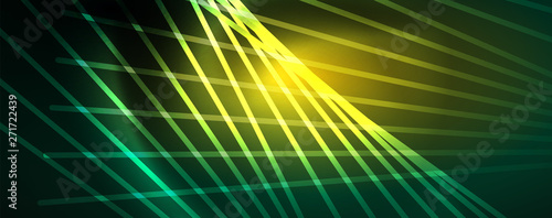 Vector neon light lines concept, abstract background