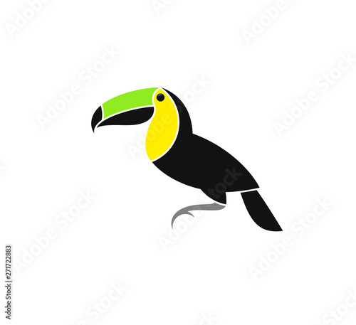 Toucan. Exotic bird from Costa Rica. Vector illustration