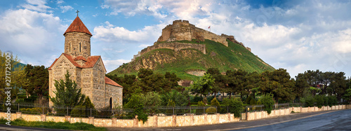 Medieval fortress and church in Goryje, Georgia.