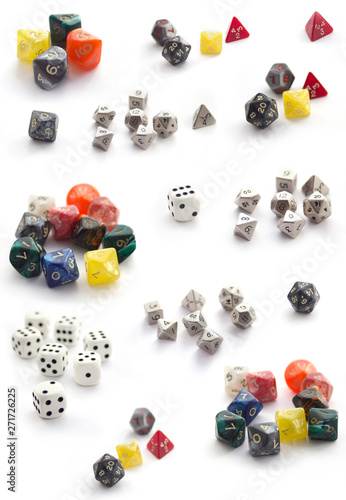 Collection of dices isolated on white
